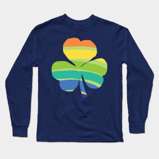 Rainbow Stripes Shamrock for St Patricks Day Long Sleeve T-Shirt